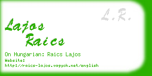 lajos raics business card